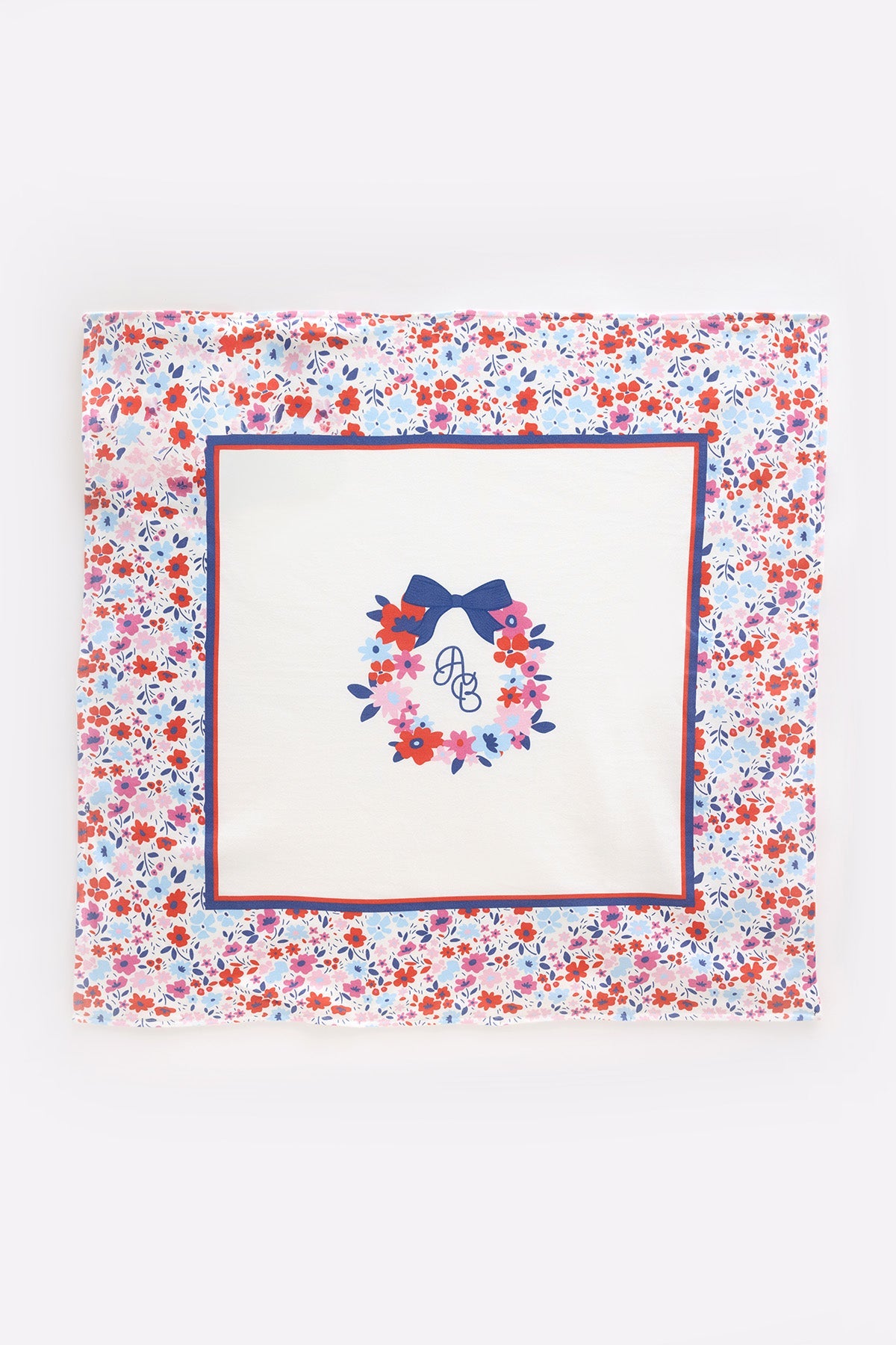 Double-Sided Baby Blanket - Tiny Flowers / Red