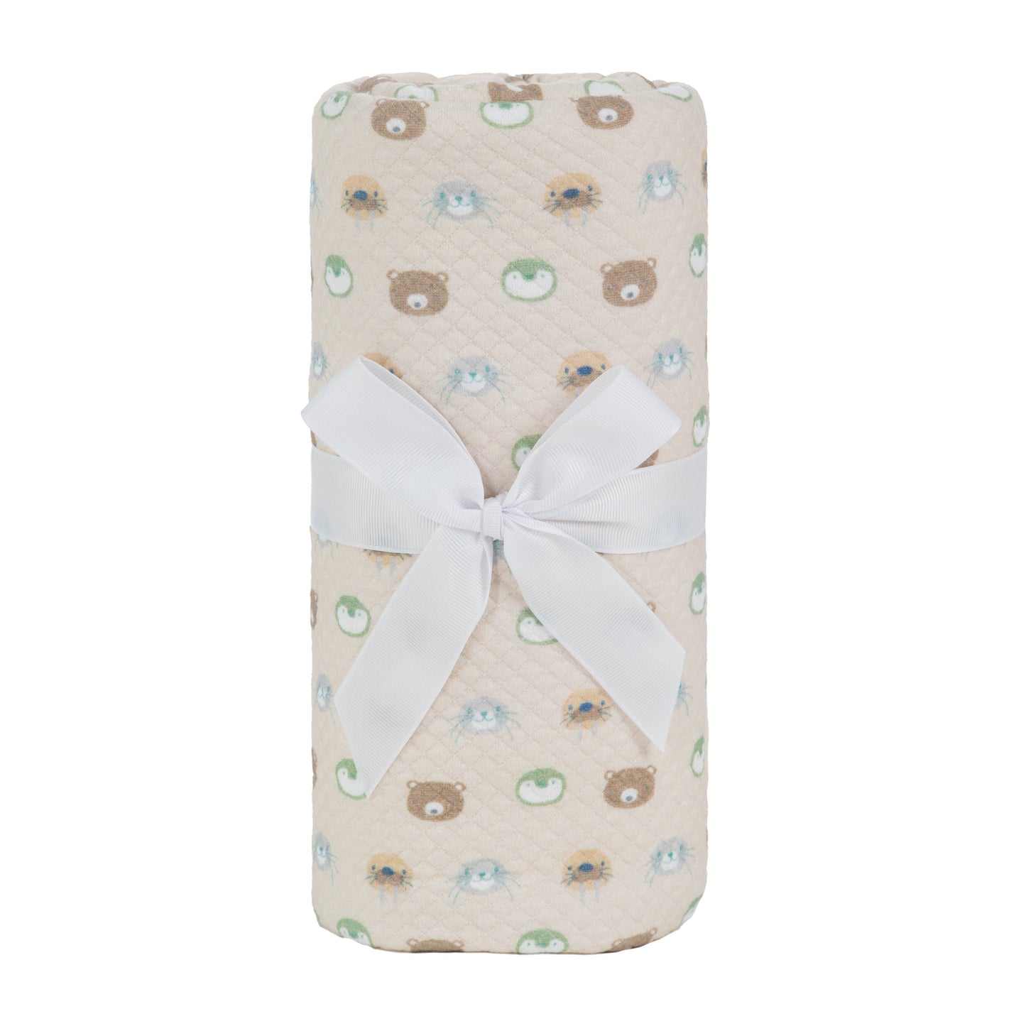 Sealy Baby Printed Knit Blanket - Beige Animal Faces