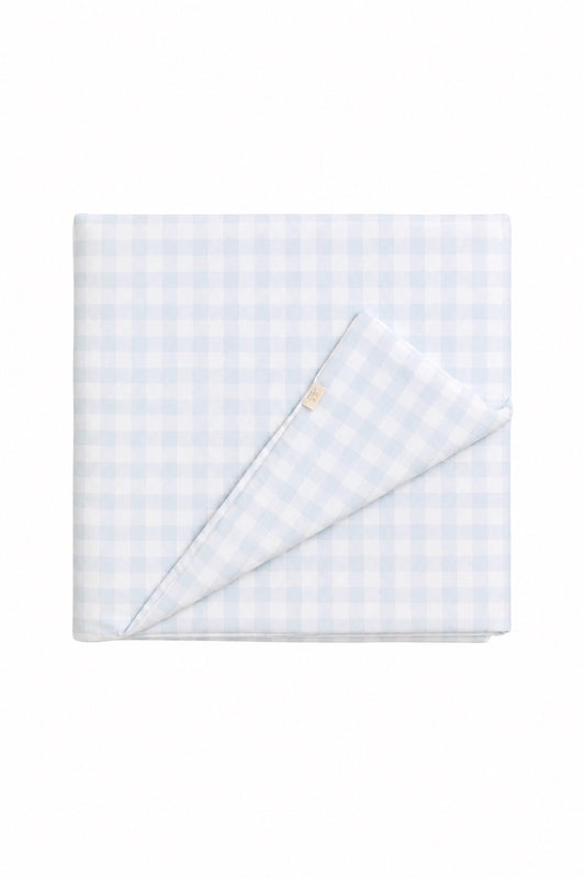 Light Blue Checkered Crib Quilted Blanket