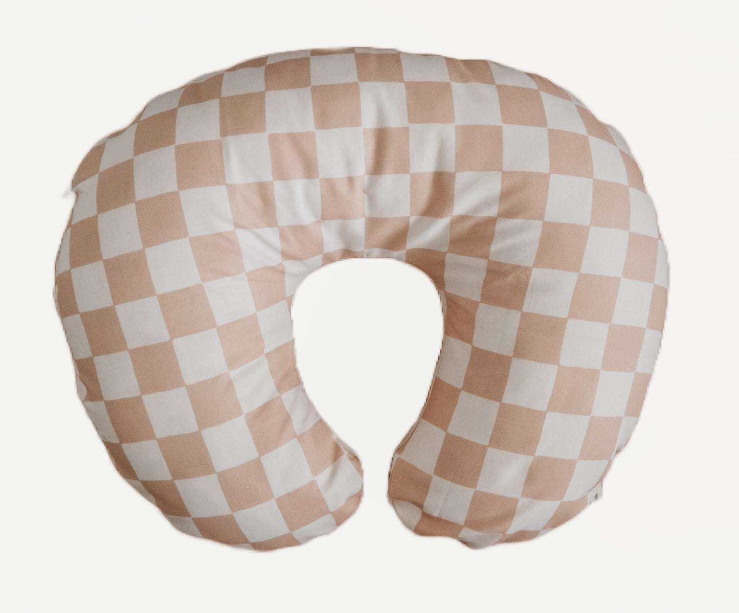 Tan Checkered Nursing Pillow Cover