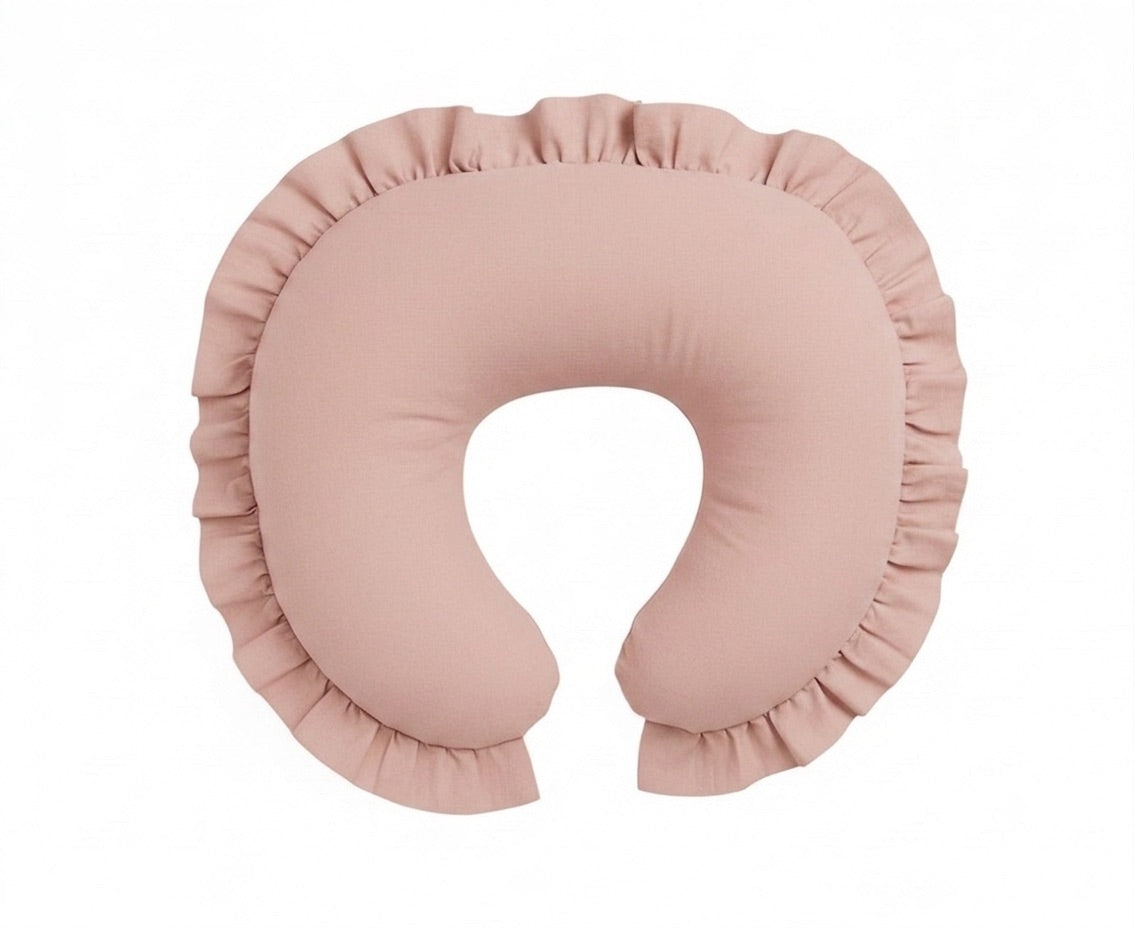 Pink Ruffle Nursing Pillow Cover