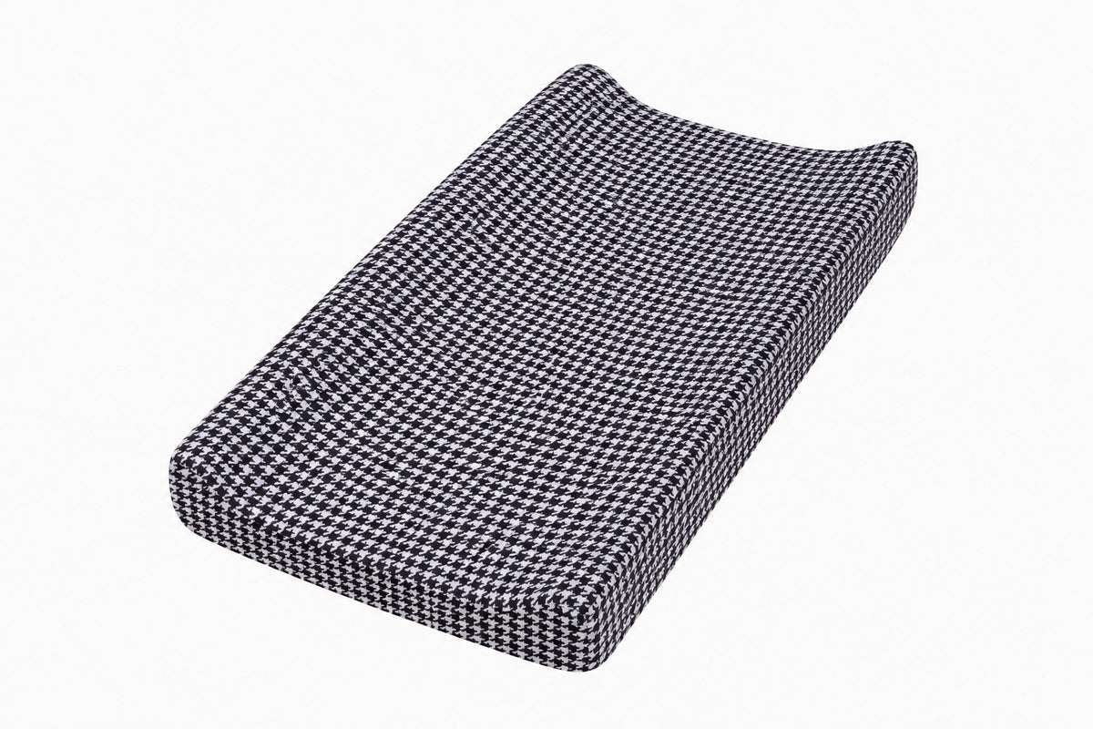 Black White Houndstooth Changing Pad Cover