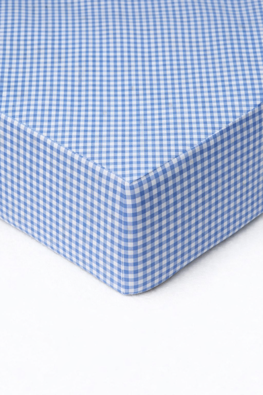 Midnight Blue Gingham Crib Sheet