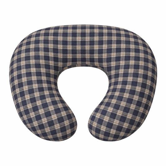 Blue Plaid Ruffle Nursing Pillow Cover