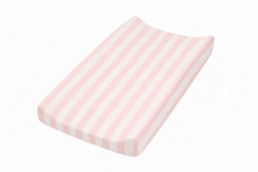 Pink White Stripe Changing Pad Cover