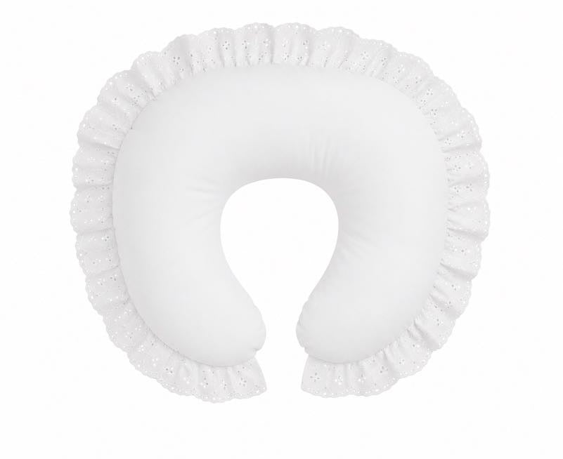 White Ruffle Nursing Pillow Cover