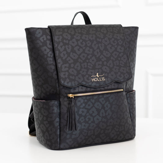 Black Leopard Frilly Backpack - RECENTLY MARKED DOWN - FINAL SALE - WILL BE DISCONTINUED