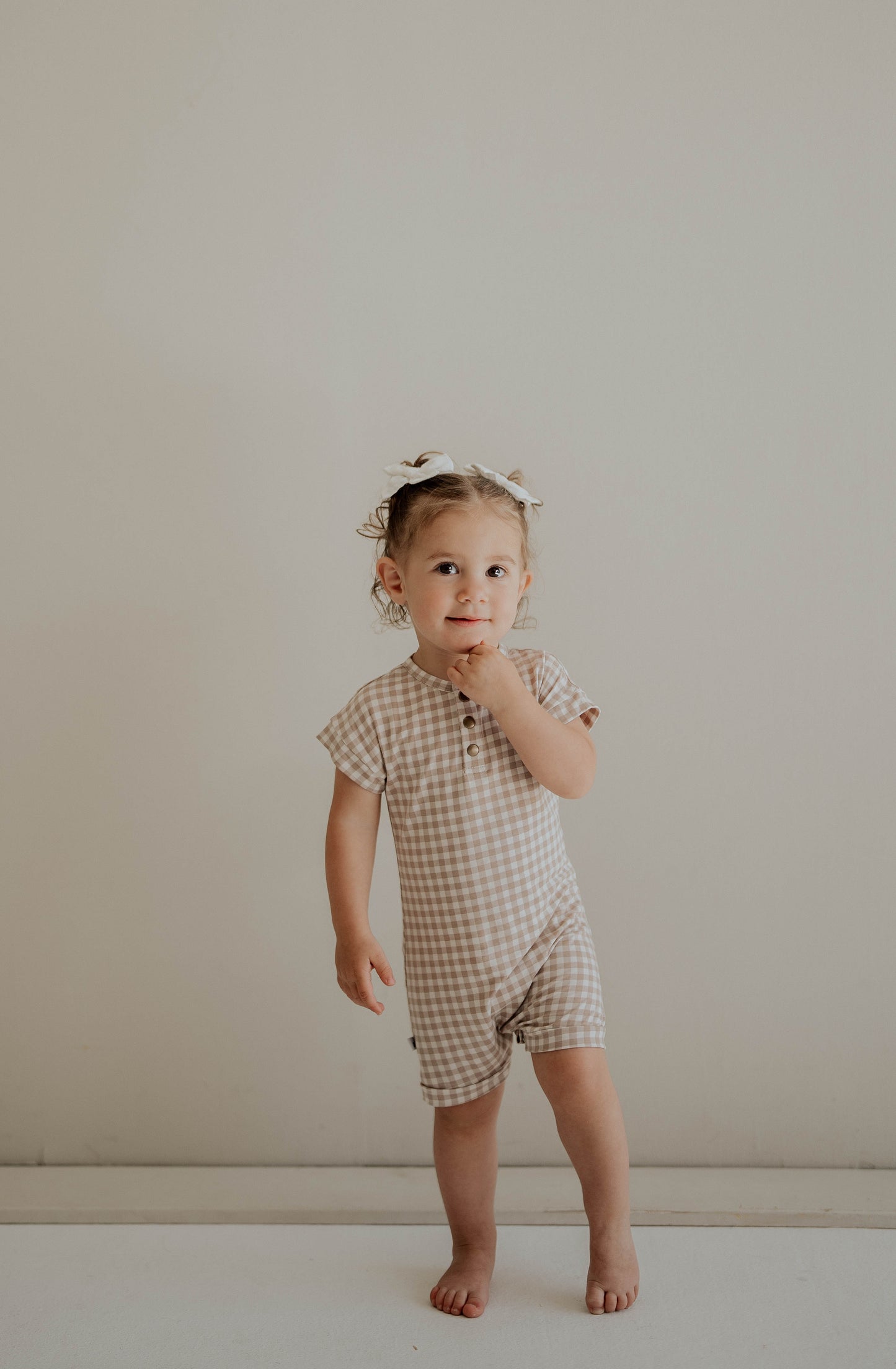 Gingham Print Romper