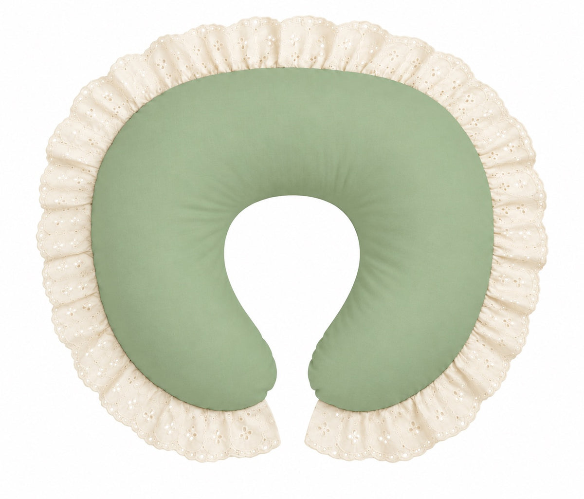 Ivory Eyelet Ruffle Original Nursing Pillow Cover