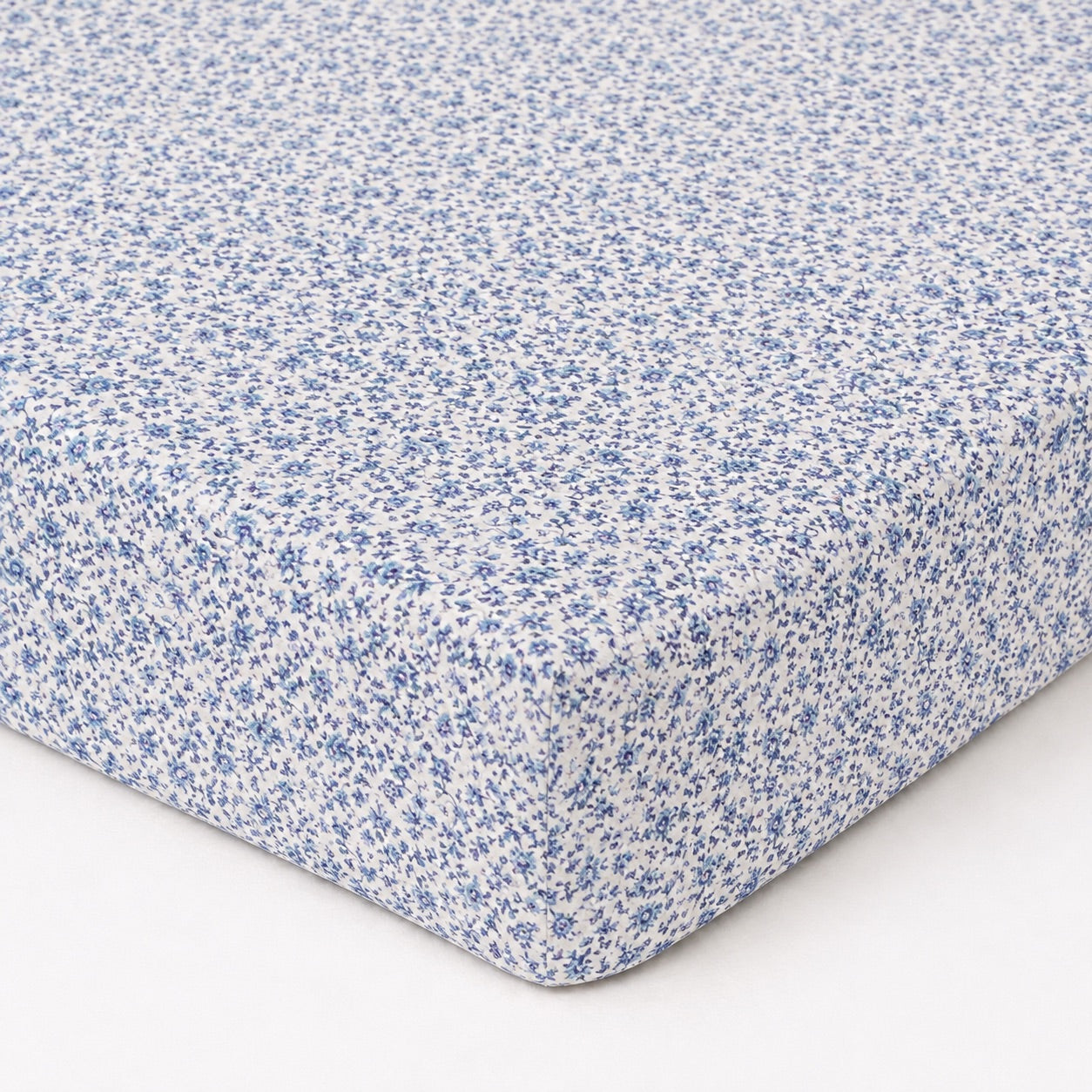 Blue Floral Crib Sheet
