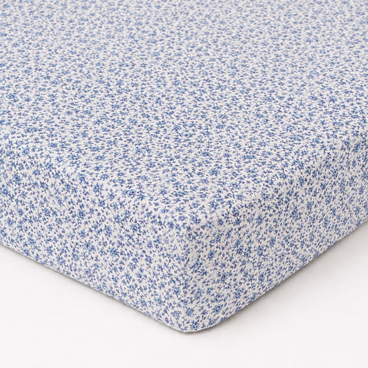 Blue Floral Crib Sheet