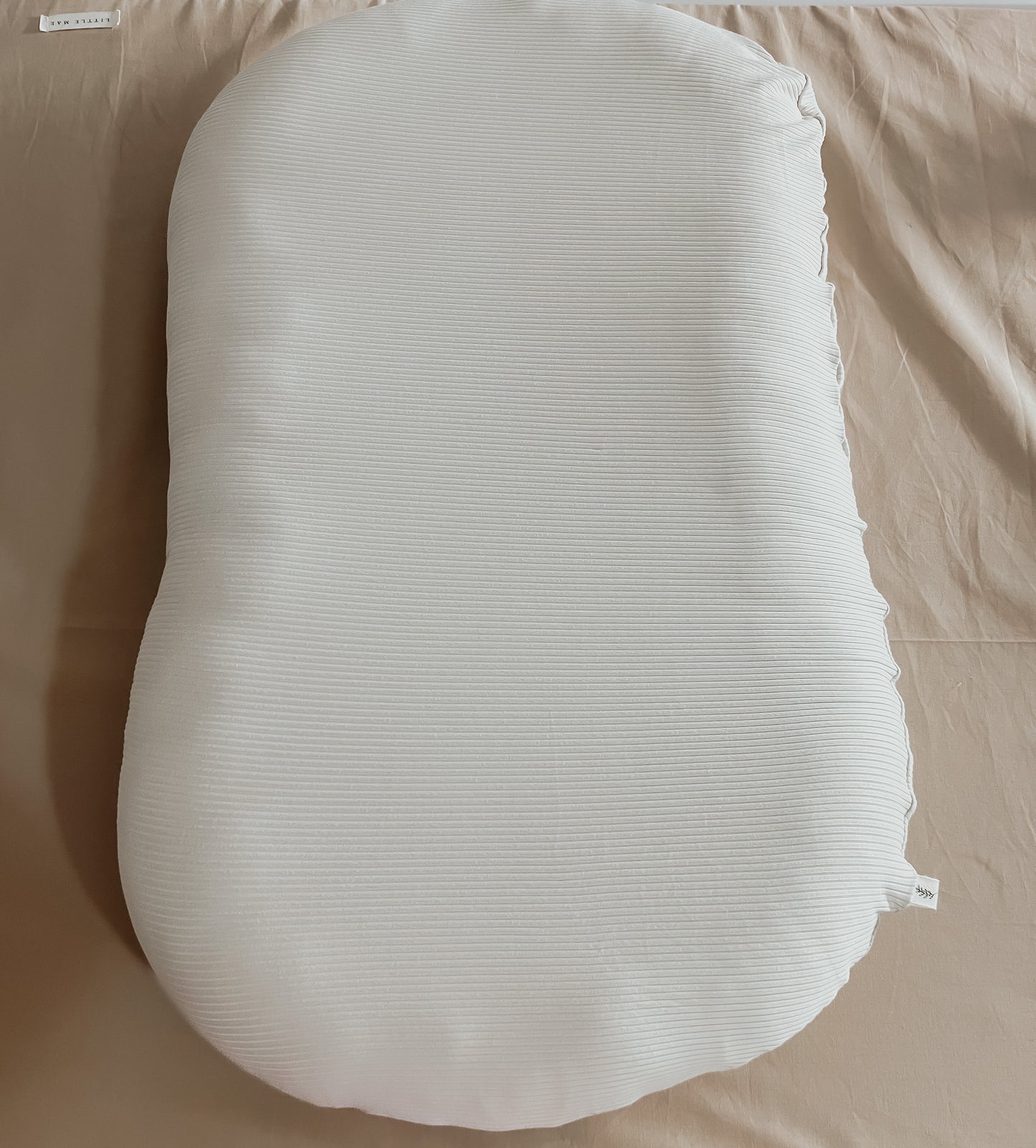 Oat Ribbed Baby Lounger Cover