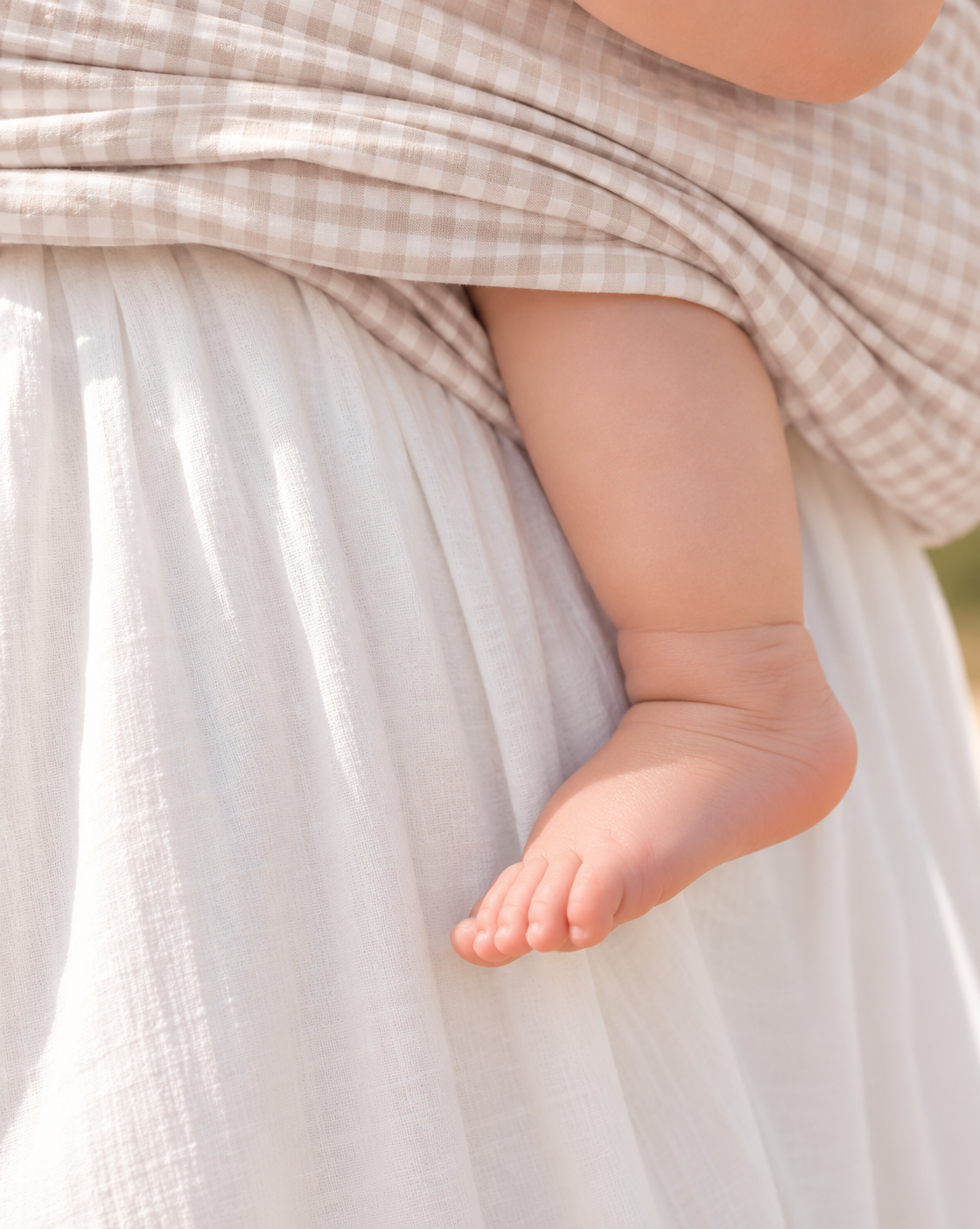 Beige Gingham Ring Sling Carrier