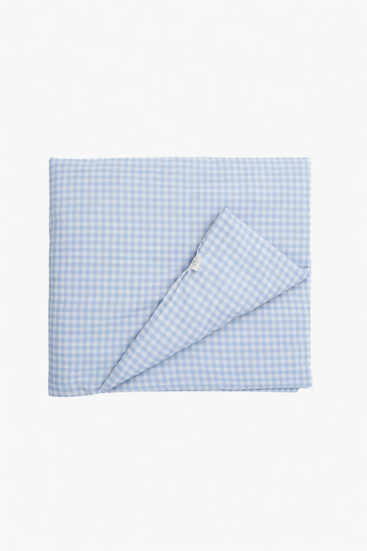 Blue Gingham Crib Quilted Blanket