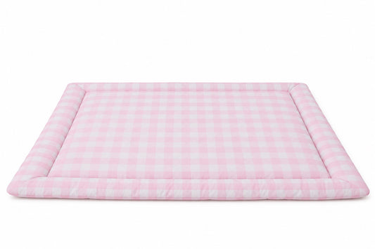 Light Pink Checkered Padded Baby Play Mat