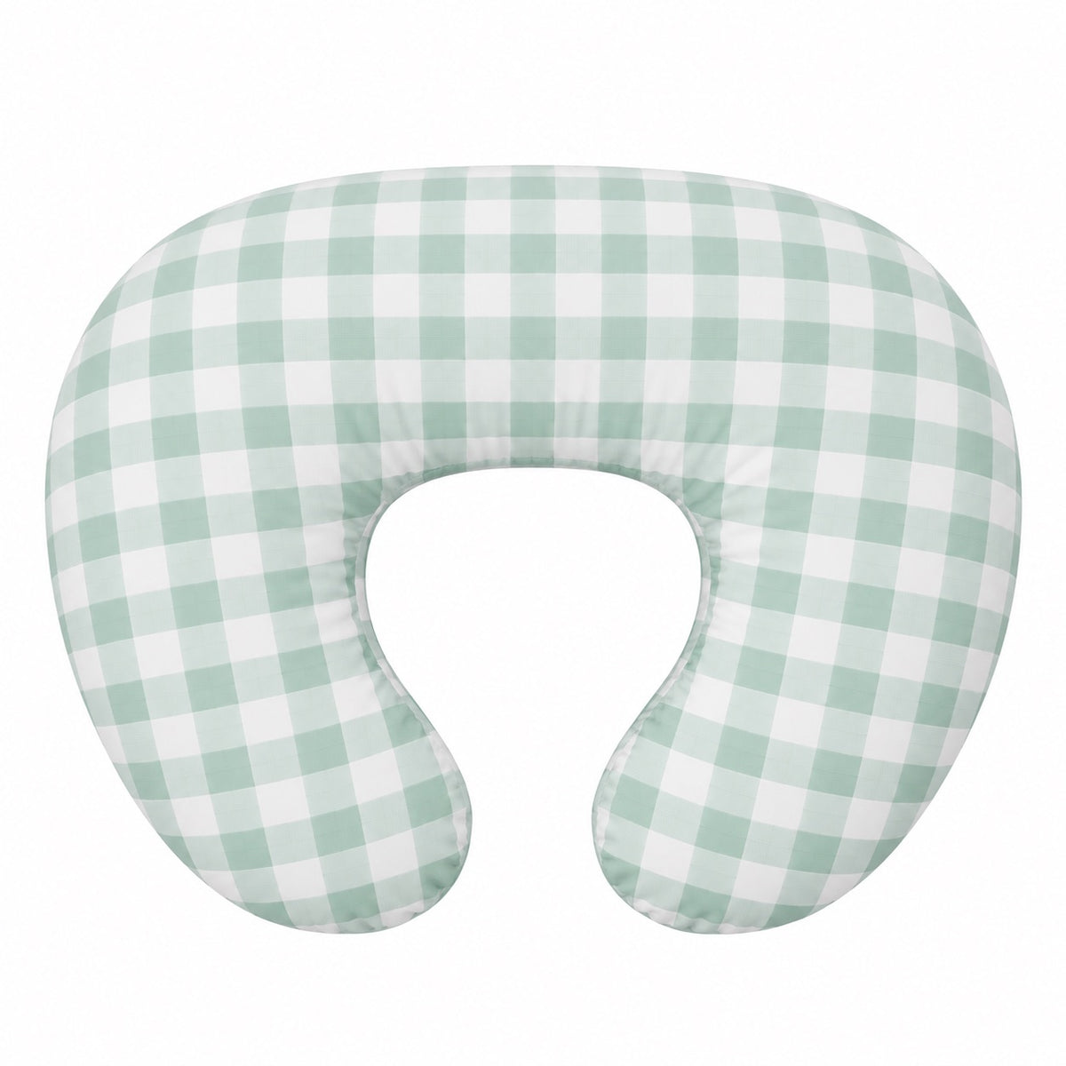 Light Green Checkered Ruffle Nursing Pillow Cover
