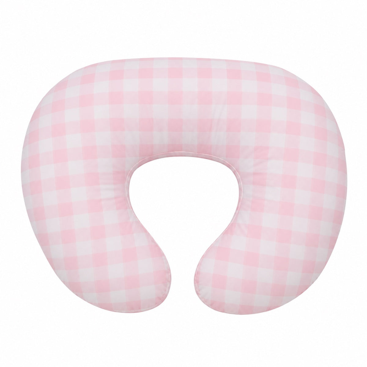 Light Pink Checkered Ruffle Nursing Pillow Cover