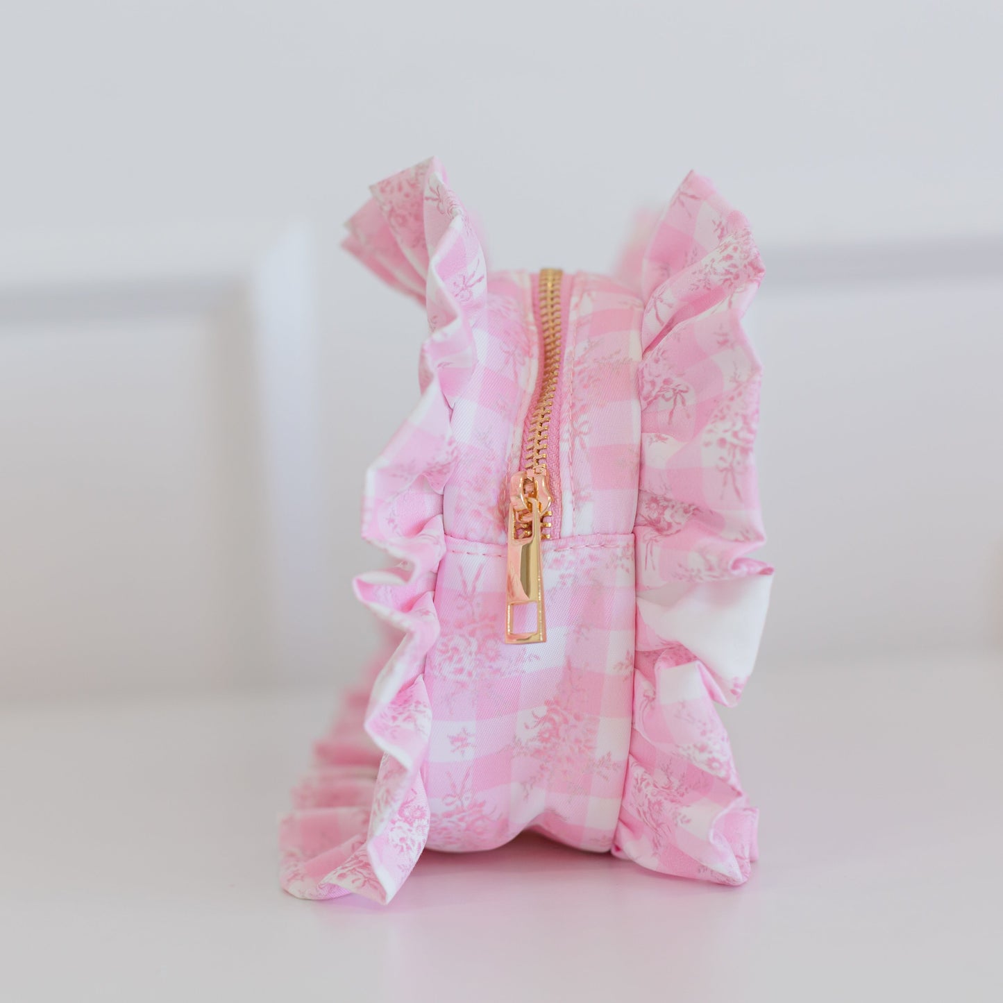 Ruffled Nylon Medium Pouch