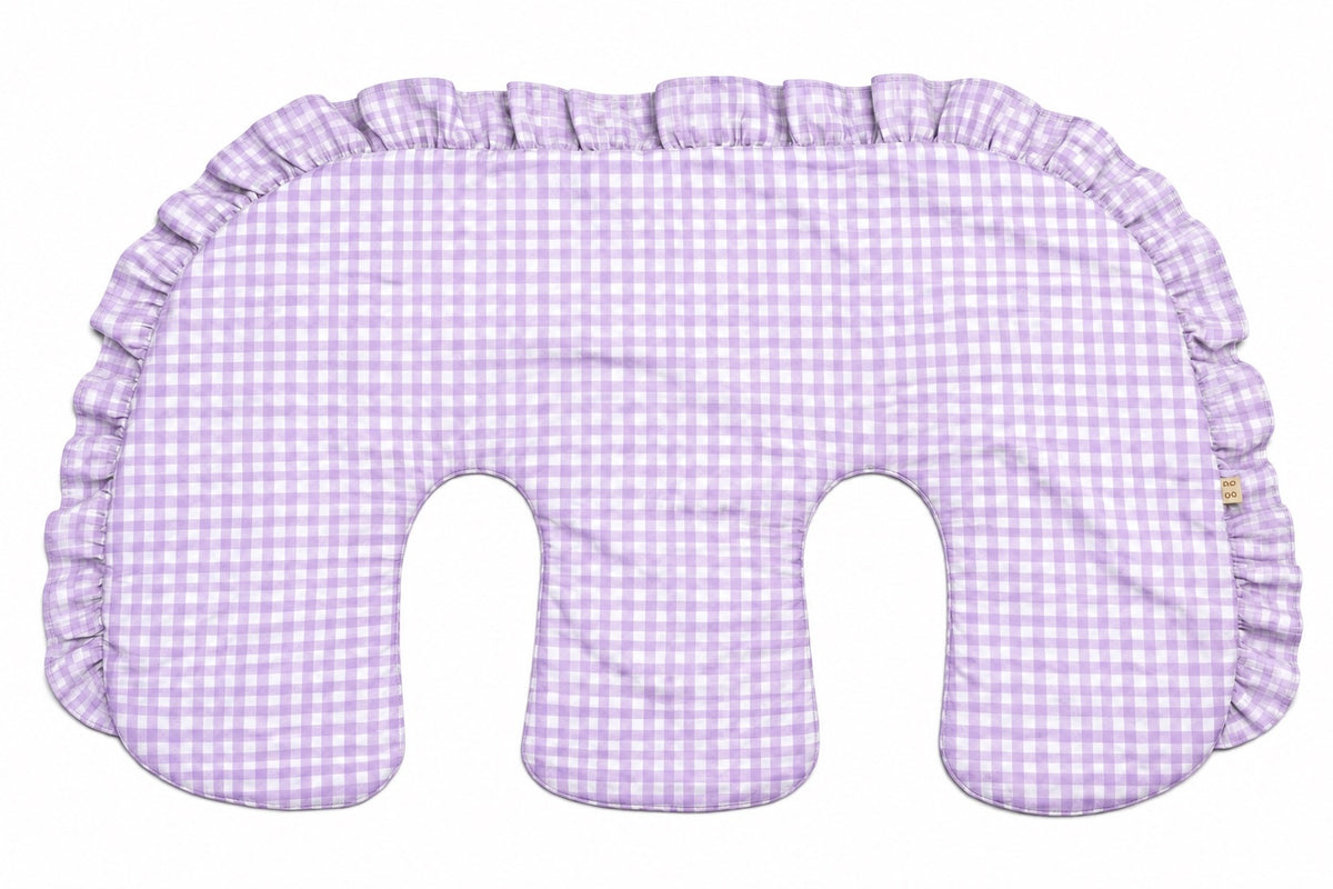 Ruffle Twins Gingham Nursing Pillow Cover