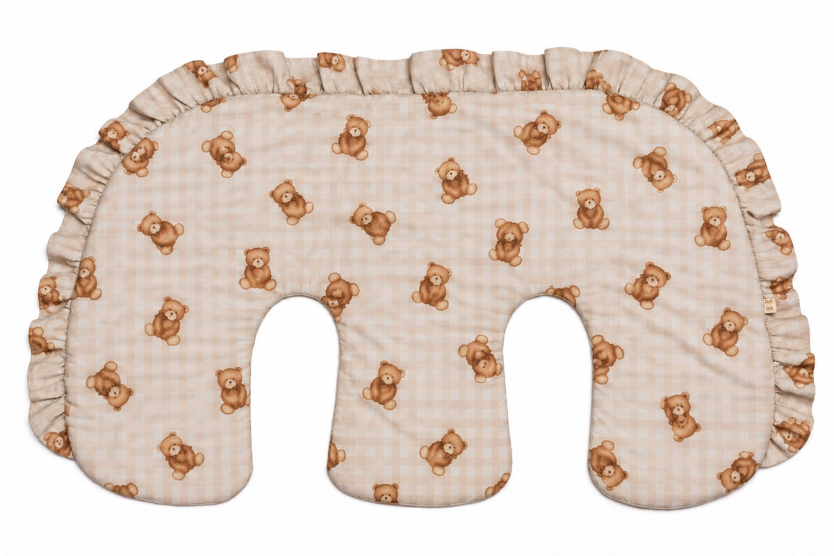 Ruffle Twins Gingham Nursing Pillow Cover