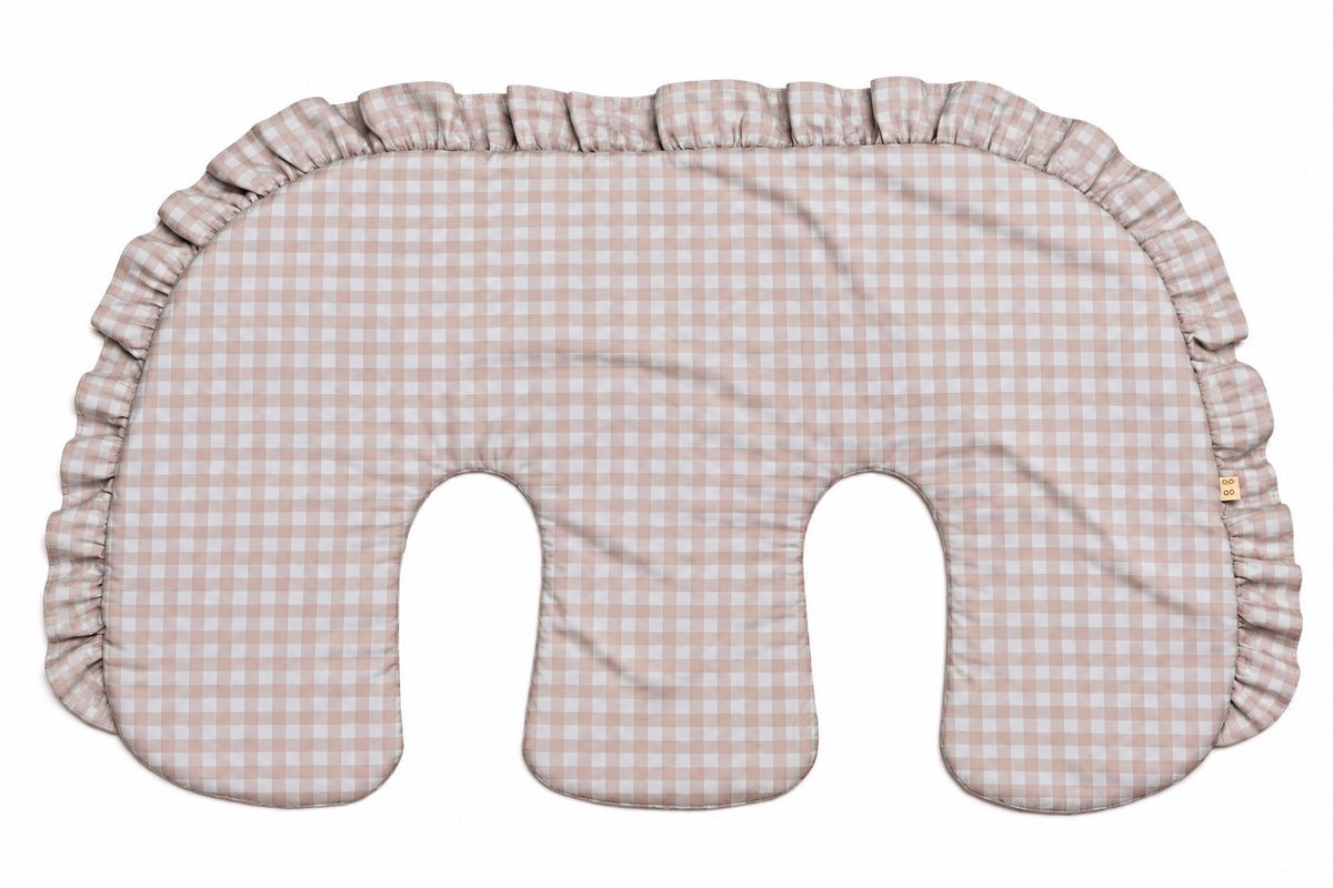 Ruffle Twins Gingham Nursing Pillow Cover