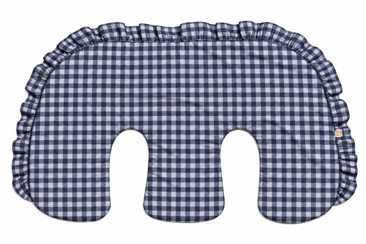 Ruffle Twins Gingham Nursing Pillow Cover
