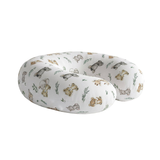 Nursing pillow with animal pattern on a white background
