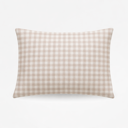 Beige White Gingham Standard Pillowcase