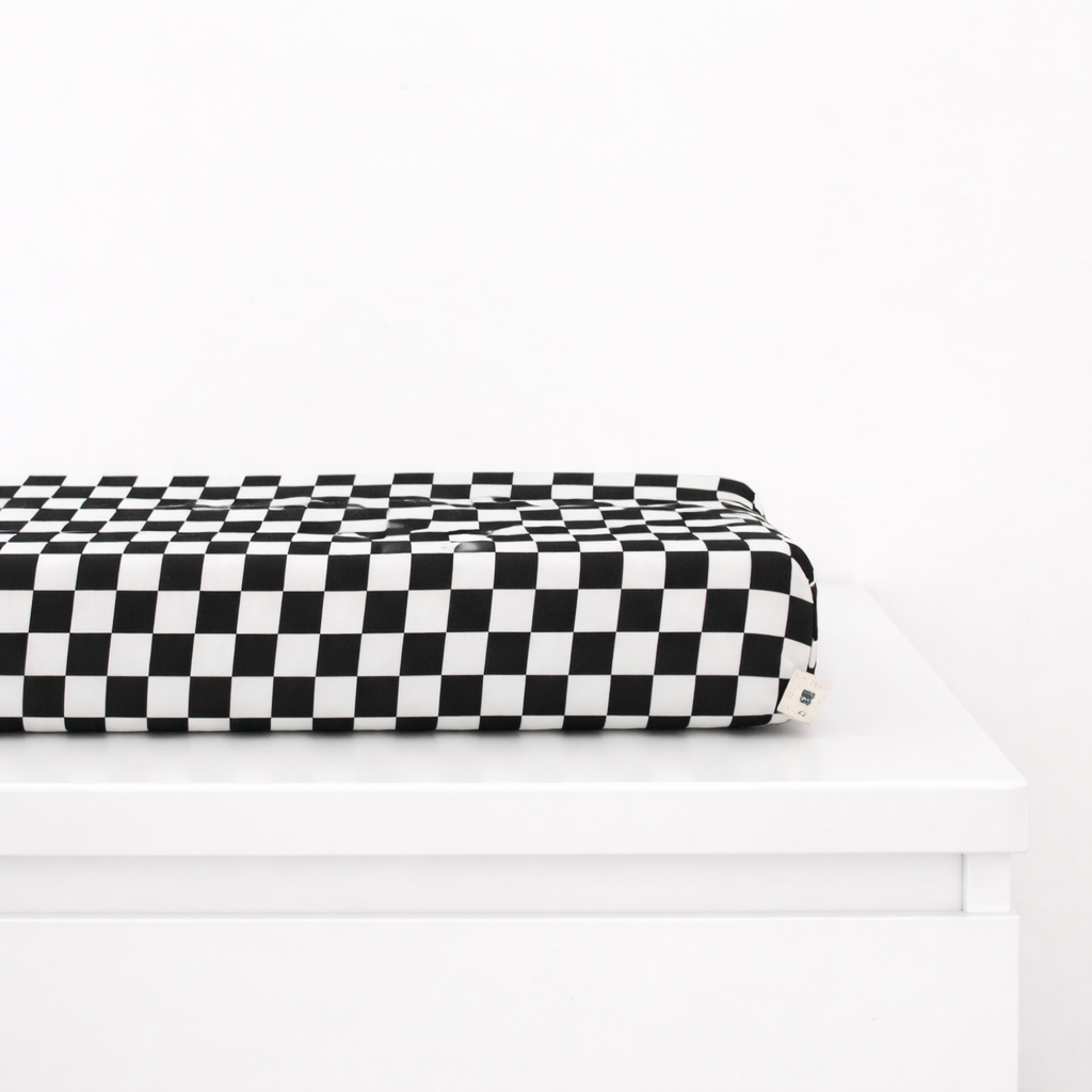 Black Race Checkered Changing Pad Cover