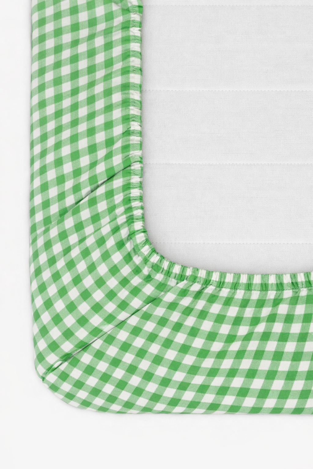 Meadow Green Gingham Crib Sheet