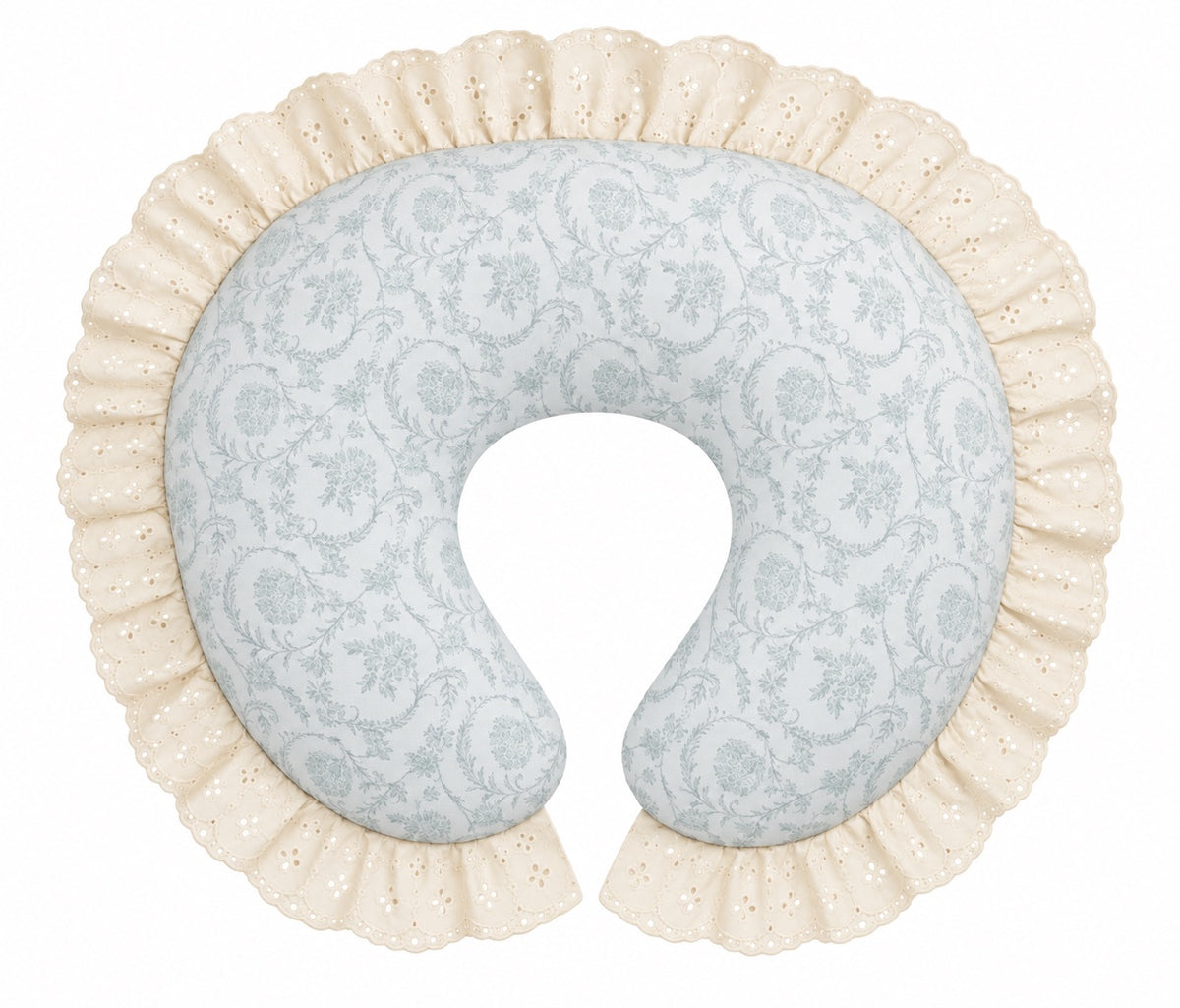 Ivory Eyelet Ruffle Original Nursing Pillow Cover