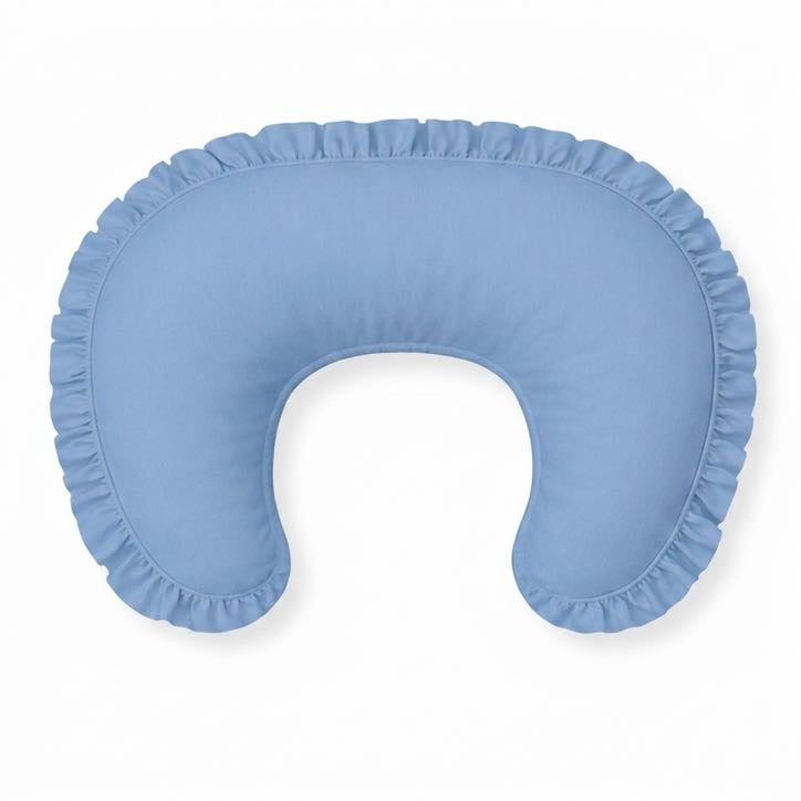 Blue Ruffle Nursing Pillow Cover