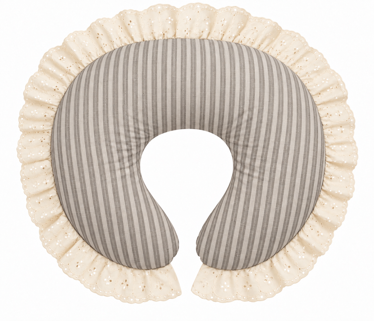 Ivory Eyelet Ruffle Original Nursing Pillow Cover