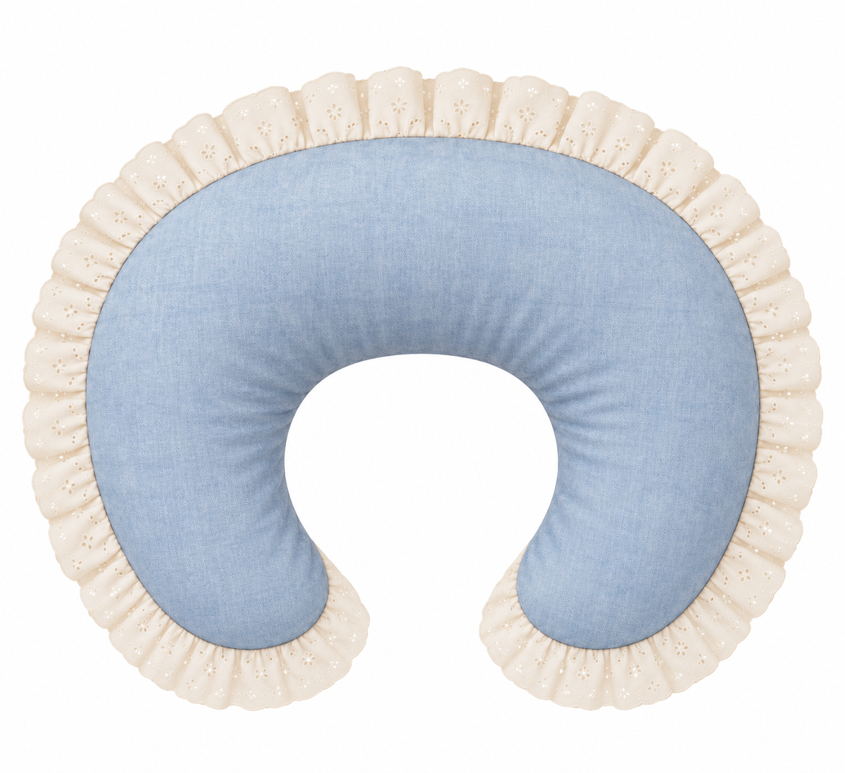 Ivory Eyelet Ruffle New Nursing Pillow Cover