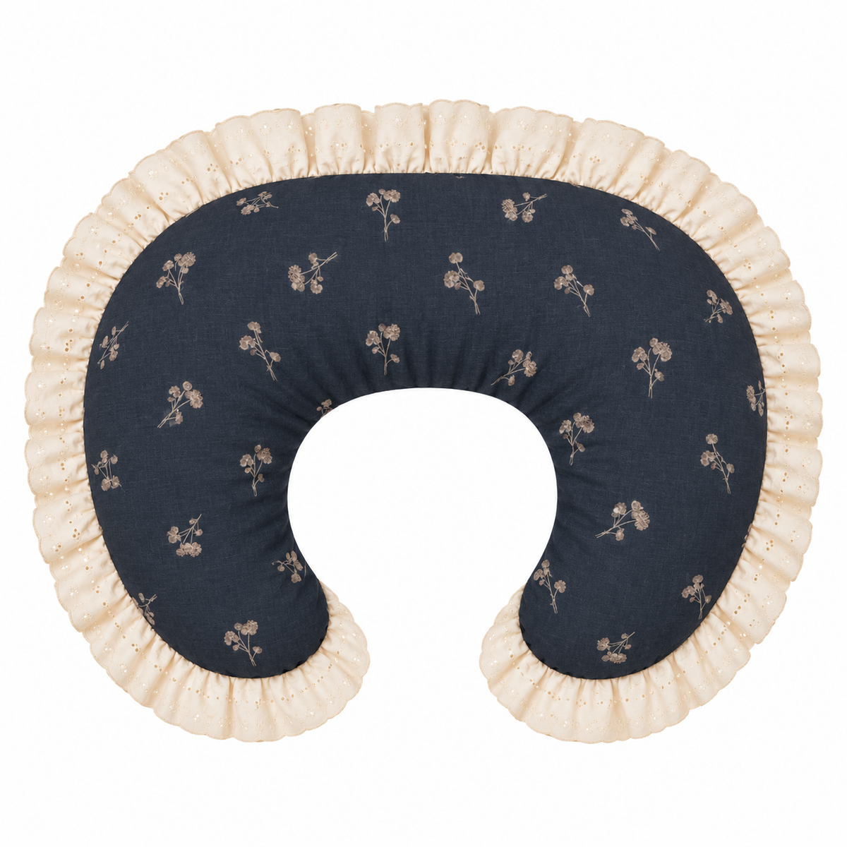Ivory Eyelet Ruffle New Nursing Pillow Cover
