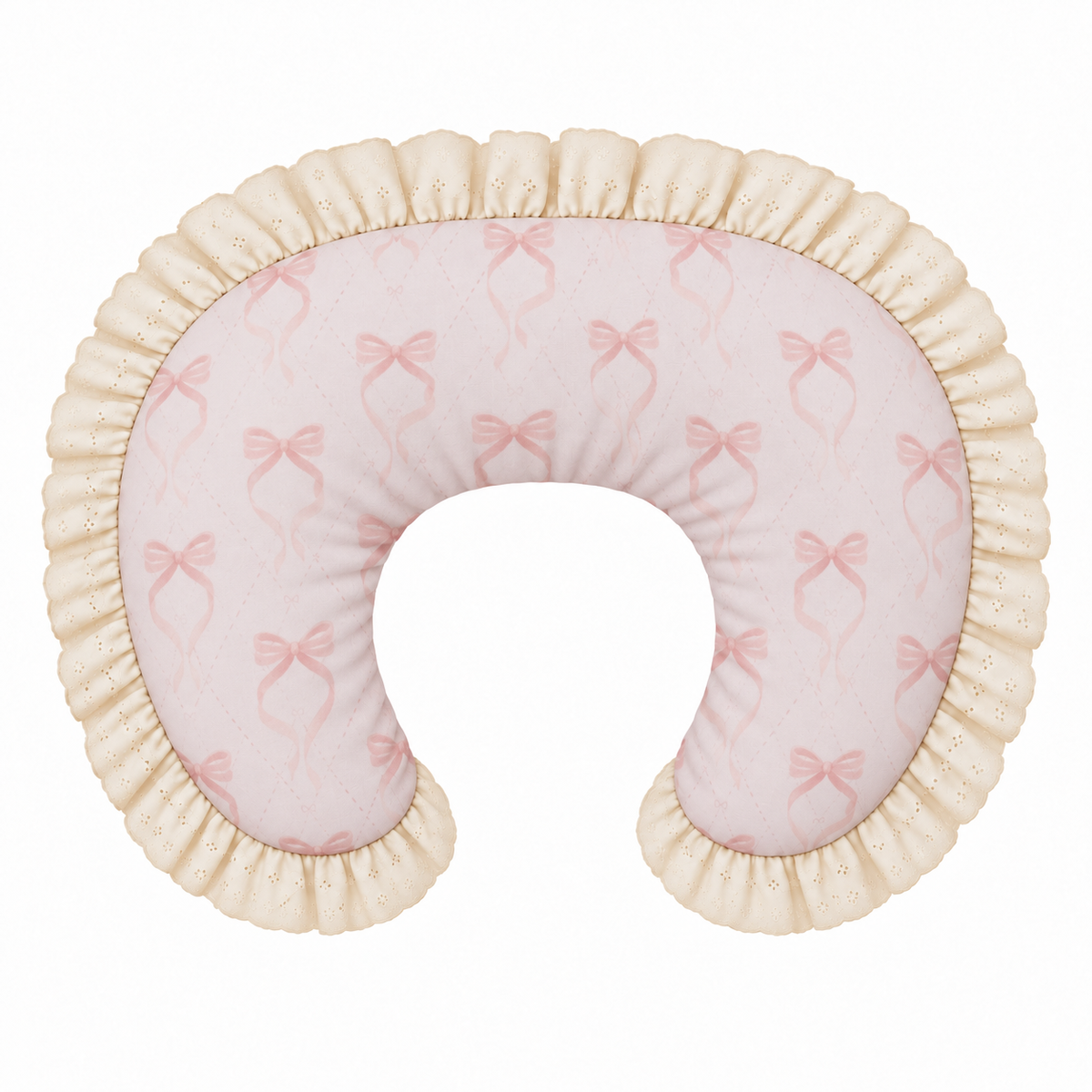 Ivory Eyelet Ruffle New Nursing Pillow Cover