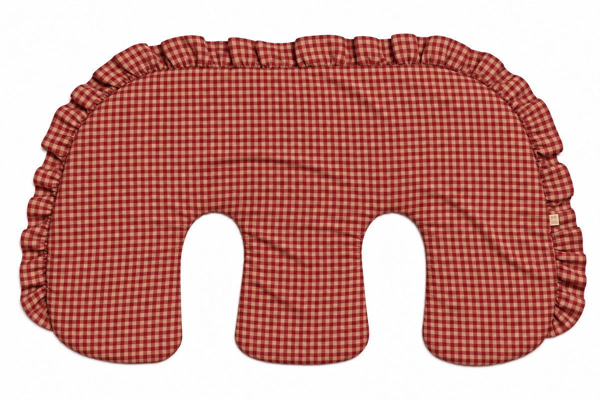 Ruffle Twins Gingham Nursing Pillow Cover