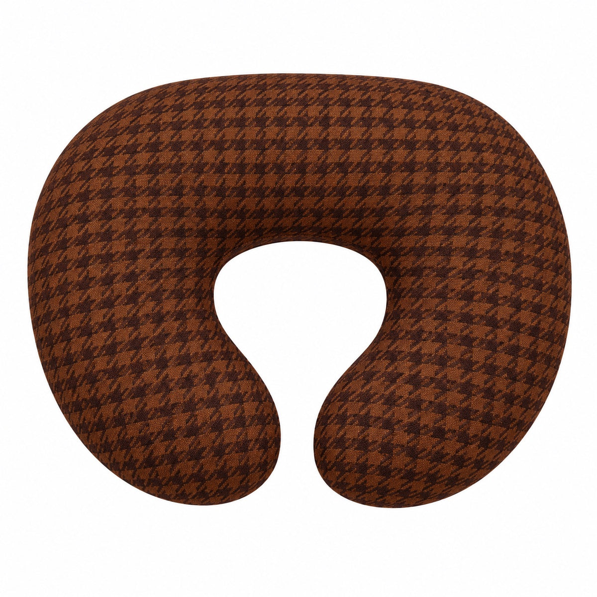 Brown Houndstooth Ruffle Nursing Pillow Cover