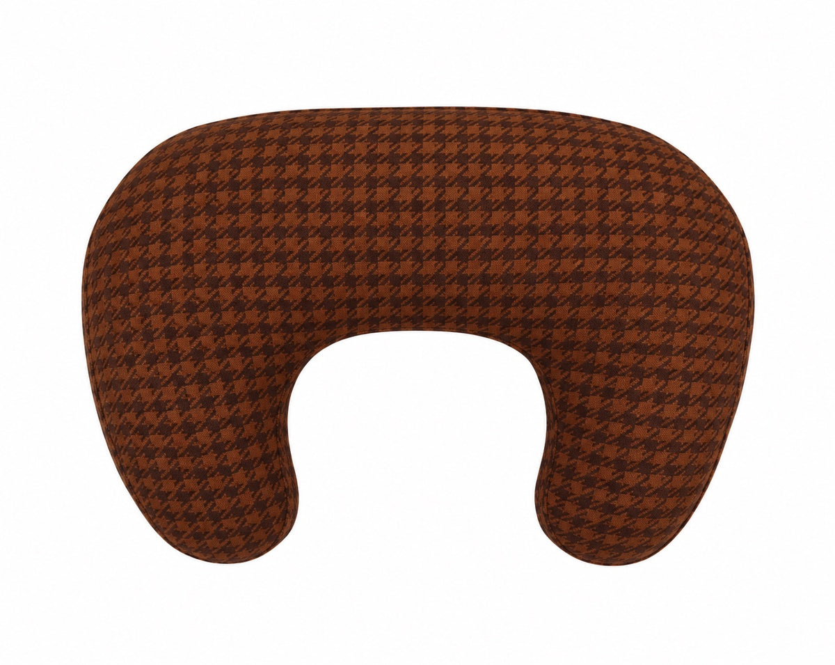 Brown Houndstooth Ruffle Nursing Pillow Cover