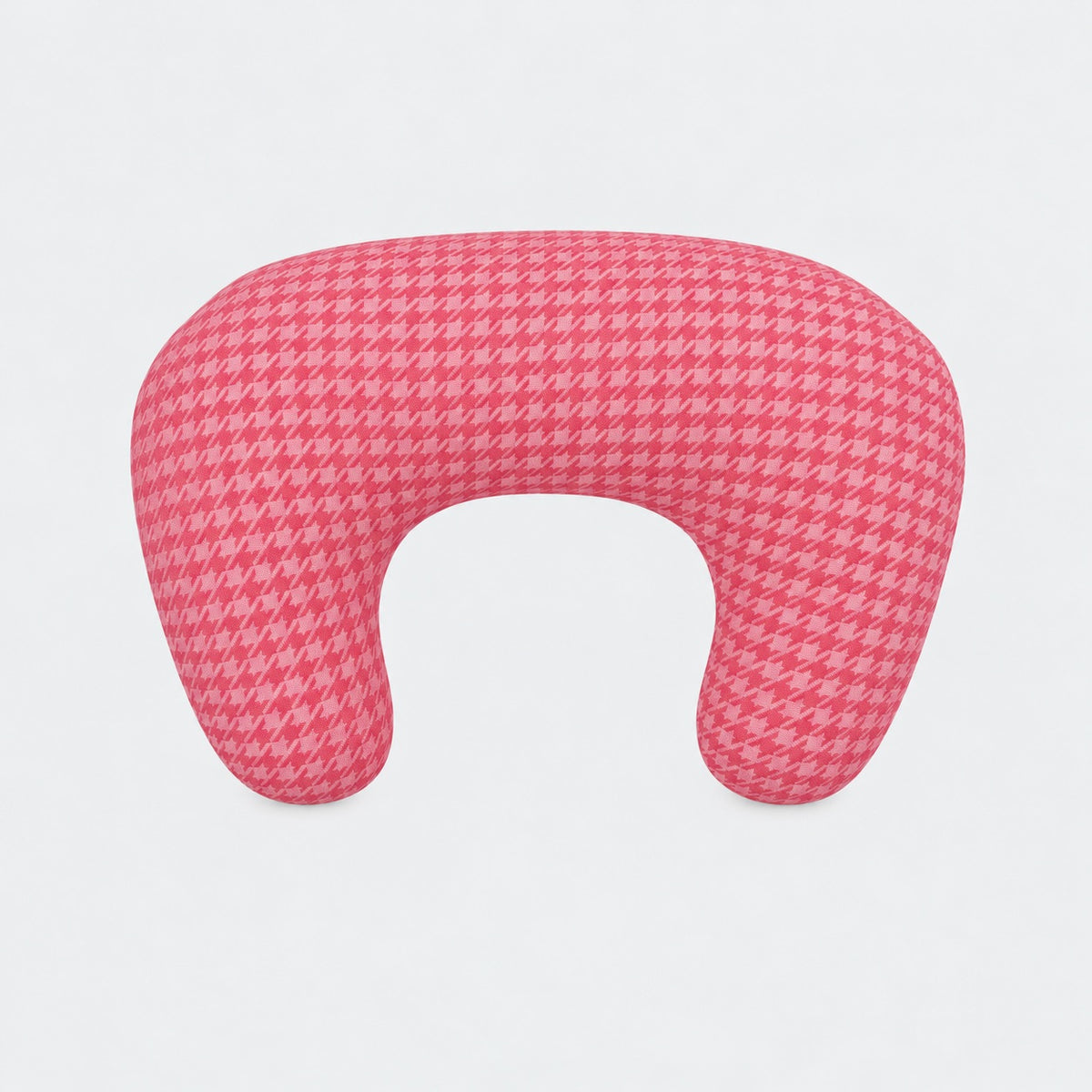 Pink Houndstooth Ruffle Nursing Pillow Cover