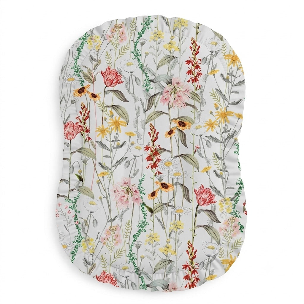 Wild Floral Ruffle Baby Lounger Cover