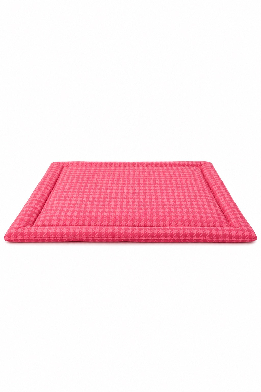 Pink Houndstooth Padded Baby Play Mat