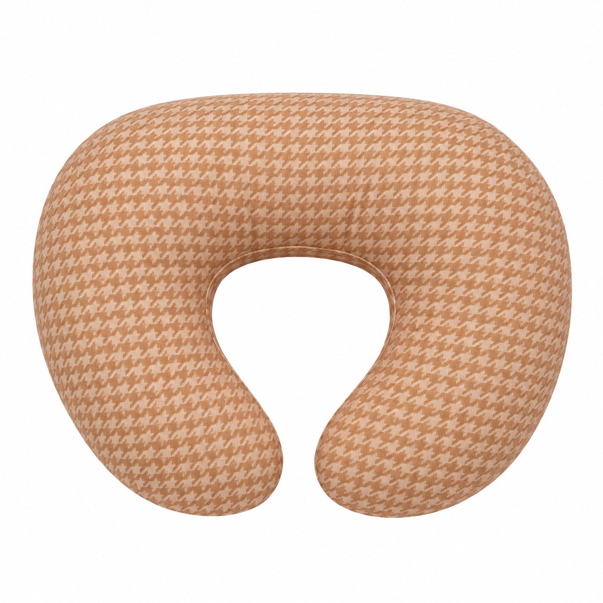 Tan Houndstooth Ruffle Nursing Pillow Cover