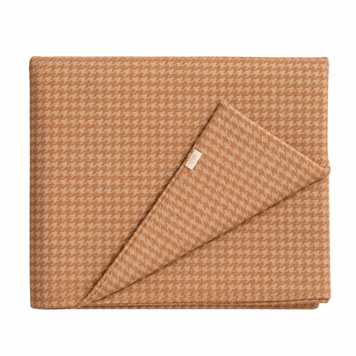 Tan Houndstooth Crib Quilted Blanket