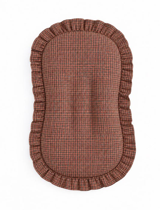 Red Plaid Ruffle Baby Lounger Cover