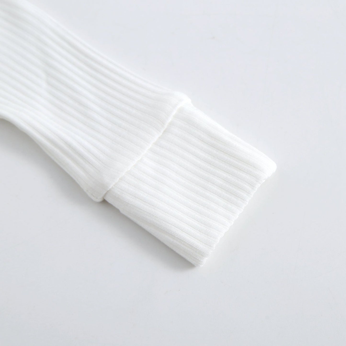 Snow Ribbed Zippered Baby Romper