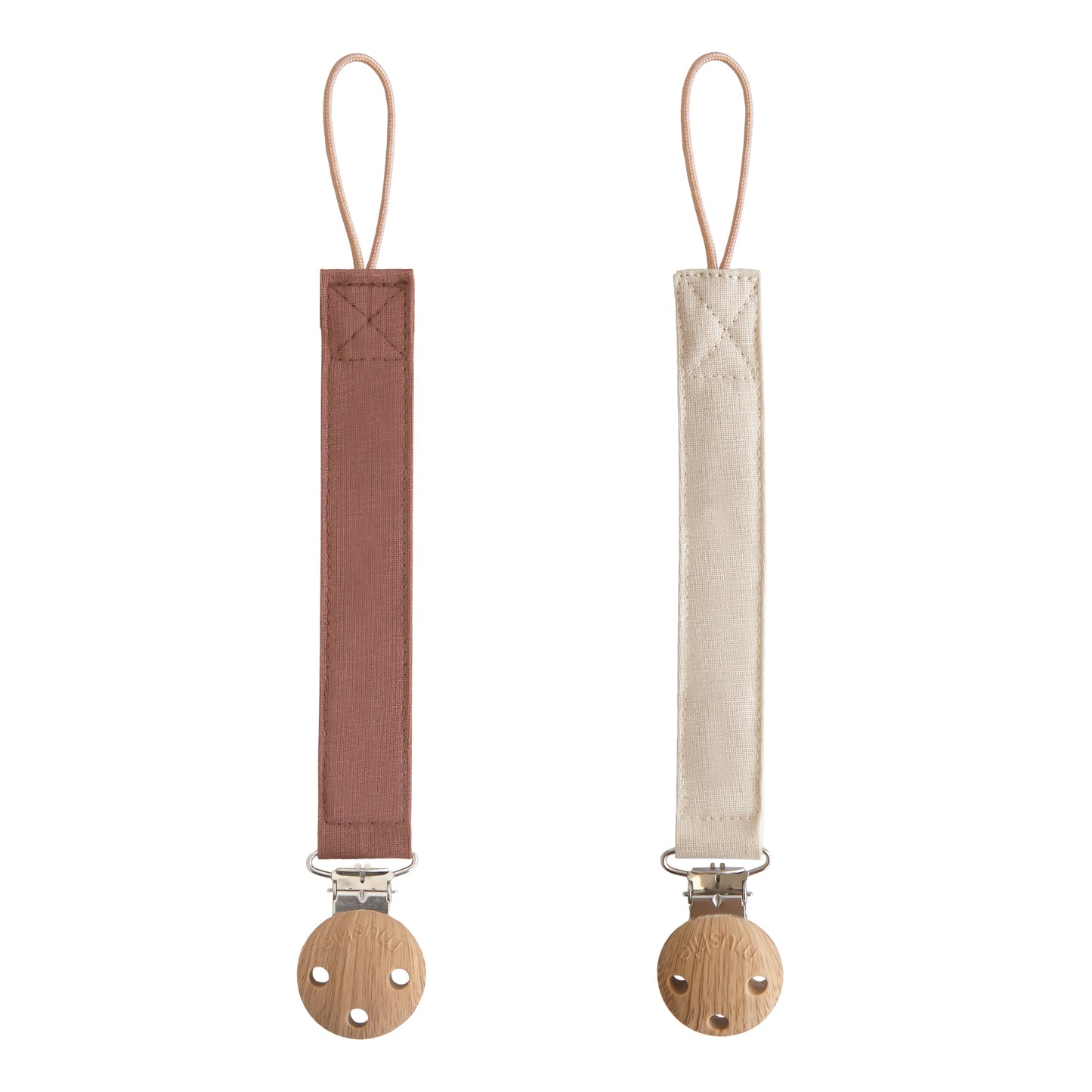Linen Pacifier Clip 2-Pack