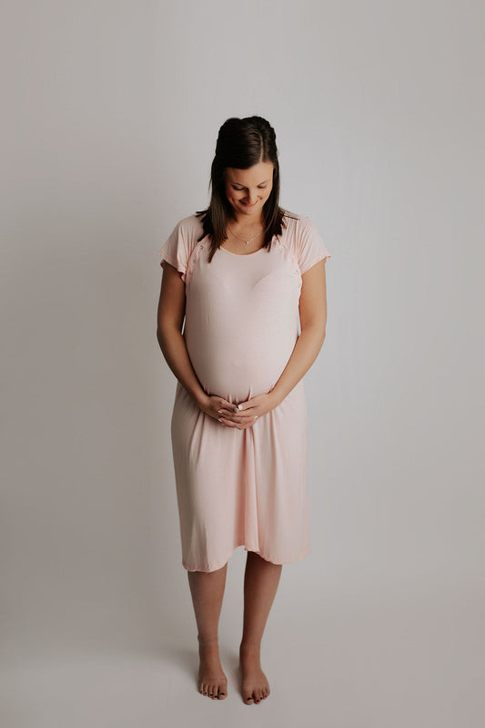 Heavenly Pink Mommy Labor and Delivery Nursing Hospital Gown