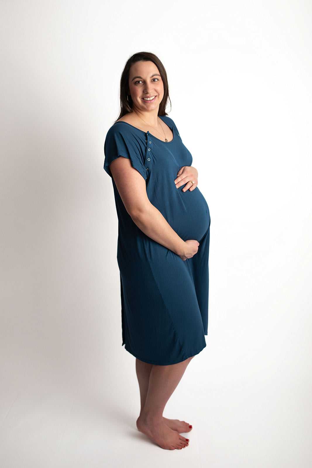 Navy Blue Mommy Labor and Delivery Nursing Hospital Gown