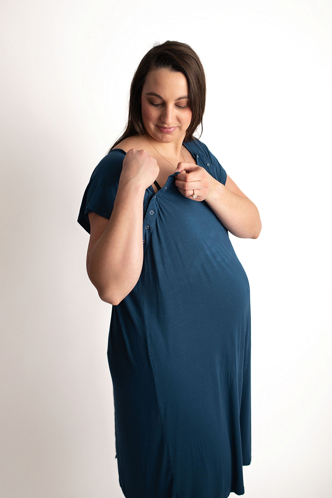 Navy Blue Mommy Labor and Delivery Nursing Hospital Gown